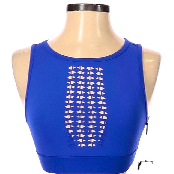 XX Vina BN2893 Womens Thunder Blue Perforated Sports Bra Size Medium Stretch NWT - Picture 1 of 6